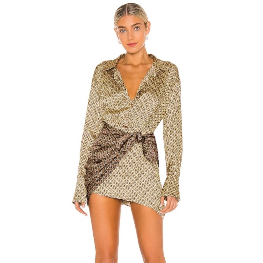 The Kamille Mini Dress in Tan & Brown Chain
L'Academie